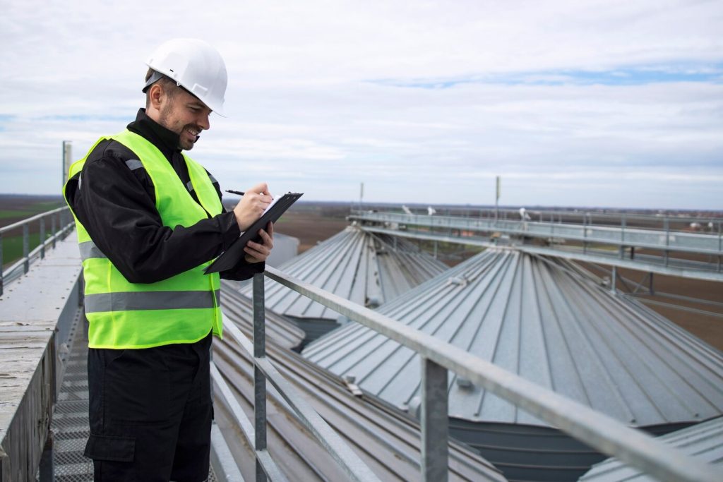 Roof replacement estimate site visit on a commercial roof