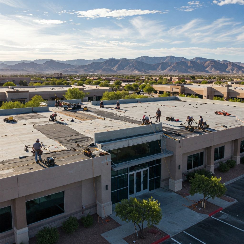 Commercial roof inspections from a drone view
